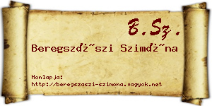 Beregszászi Szimóna névjegykártya
